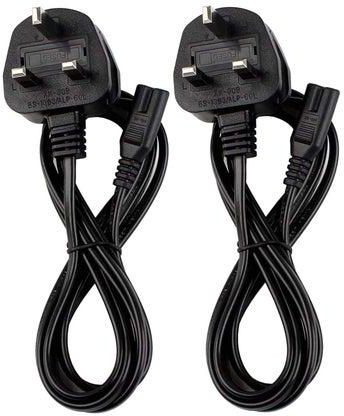 NTECH (2Pcs)-5Meter) Power Cable 3 Pin IEC/C7/UK Mains Plug to Figure 8 Connector Socket Power Cord Leads For Samsung/LG/TCL/Sony/TV/PS5/PS4/PS3/PC/Monitors Computer Printer Camera Home Audio Etc