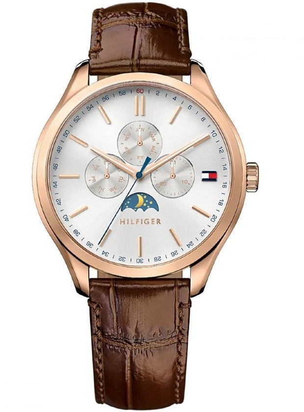 Tommy Hilfiger Mens Oliver Quartz Leather Watch 1791306 (Brown/White)