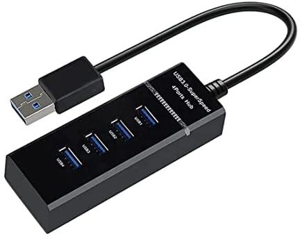 Portable Universal USB 3.0 -SuperSpeed 4 Ports Hub with LED Light Ultra Slim Splitter Adapter Cable for PC,Computer,Notebook,USB Flash Drives and Other Devices