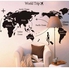Transparent World Map Personality Fashion Wall Stickers Children Room Decoration Wall Sticker Black 60*90cm