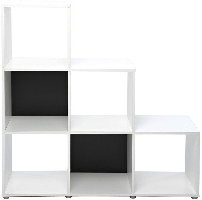 tvilum Maze Wooden Room Divider Bookcase With 6 Compartments, White/Black - 117.2 x 38 x 119 cm