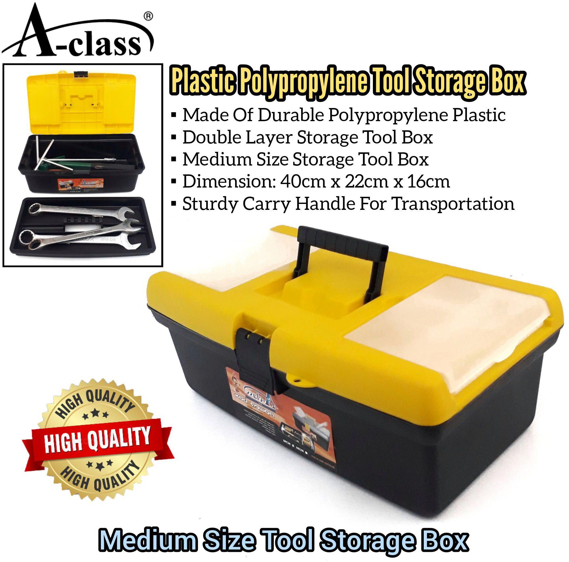 A-Class Durable Plastic Polypropylene Medium Size Tool Storage Box