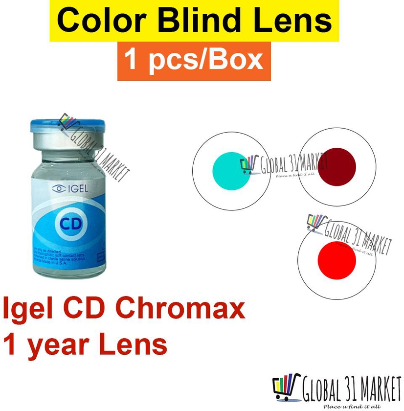 Igel CD Chromax , Color Blind Contact Lens  Green and Red 1 pc/Vial