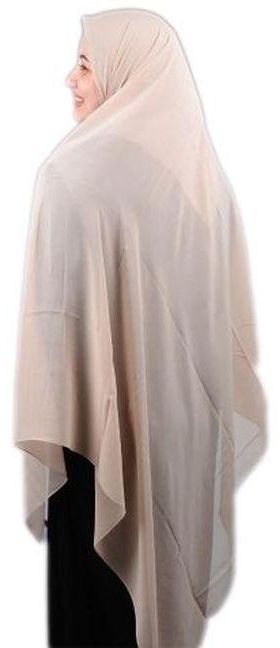 Long Malaysian Khimar Hjab Beige Color From Keter