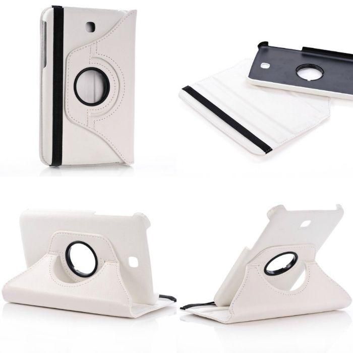 360 Degree Rotating Cover Case Samsung Galaxy Tab 4 8.0 T330/T331/T335 & Screen Protector - White