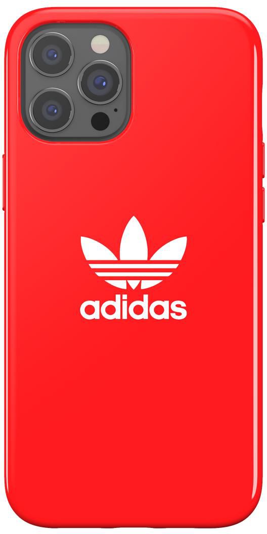adidas SNAP Apple iPhone 12 Pro Max Trefoil Case - Back cover w/ Trefoil Design, Scratch & Drop Protection w/ TPU Bumper, Wireless Charging Compatible - Scarlet