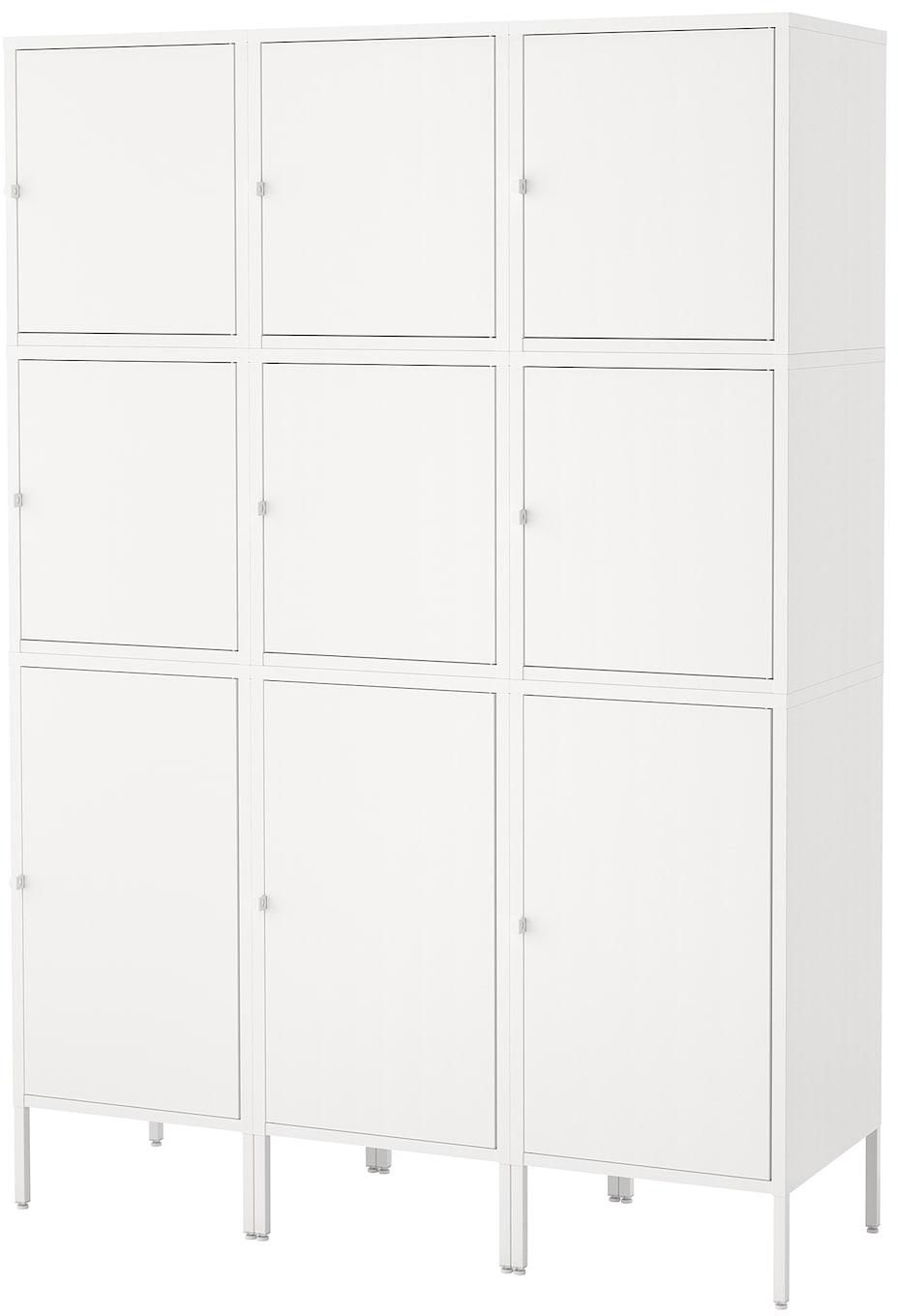 HÄLLAN Storage combination with doors - white 135x47x192 cm