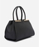 Pino bravo Solid Leather Handbag - Black