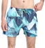 Pavone Tropical Palm Pattern Slip On Swim Shorts - Green & Shades of Blue
