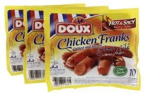 Doux Chicken Franks Hot And Spicy 3 x 400 g