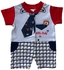 Baby Summer Jumpsuit - Boys - Baby Blue & Red