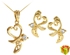 طقم مجوهرات نسائي من قطعتين مطلي بالذهب 18 قيراط بتصميم قلب متقاطع من في بي جولز