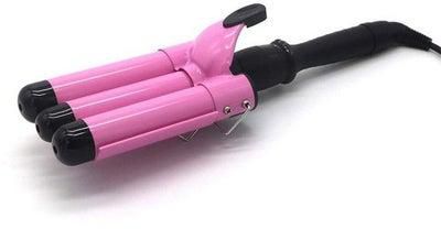 Hair Curling Iron Wand 3 Barrel Waver Wand Ceramic 25Mm Hair Curler Crimper Iron With Lcd Display And Temperature