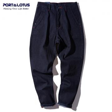 PORT&LOTUS Brand Harem Jeans Men Hip-Hop Mens Pants Casual Denim Pant Jeans For Men YP119 5082 blue 28