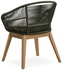 كرسي سفرة خشب أوكالبتوس وحبال تي إف (68 × 64.5 × 80 سم ، رمادي)