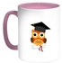 Graduation - Owl Picture Printed Coffee Mug Pink/White 11ounce (VTX-10778)