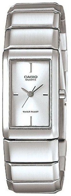 Casio LTP-2037A-7CDF Ladies Watch, Silver Metallic Strap, Rectangular Shape