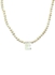 10 Karat Gold With Pearls Strand Letter E Necklace