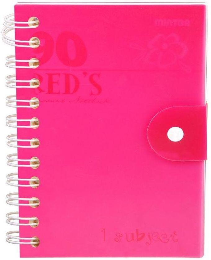 Mintra Ninety Notebook A7 Size - Lined Ruling 90 Sheets - Red