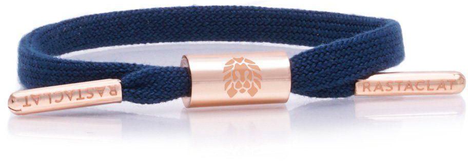 Rastaclat Navy Single Lace Womens Bracelet Navy/Peach Gold