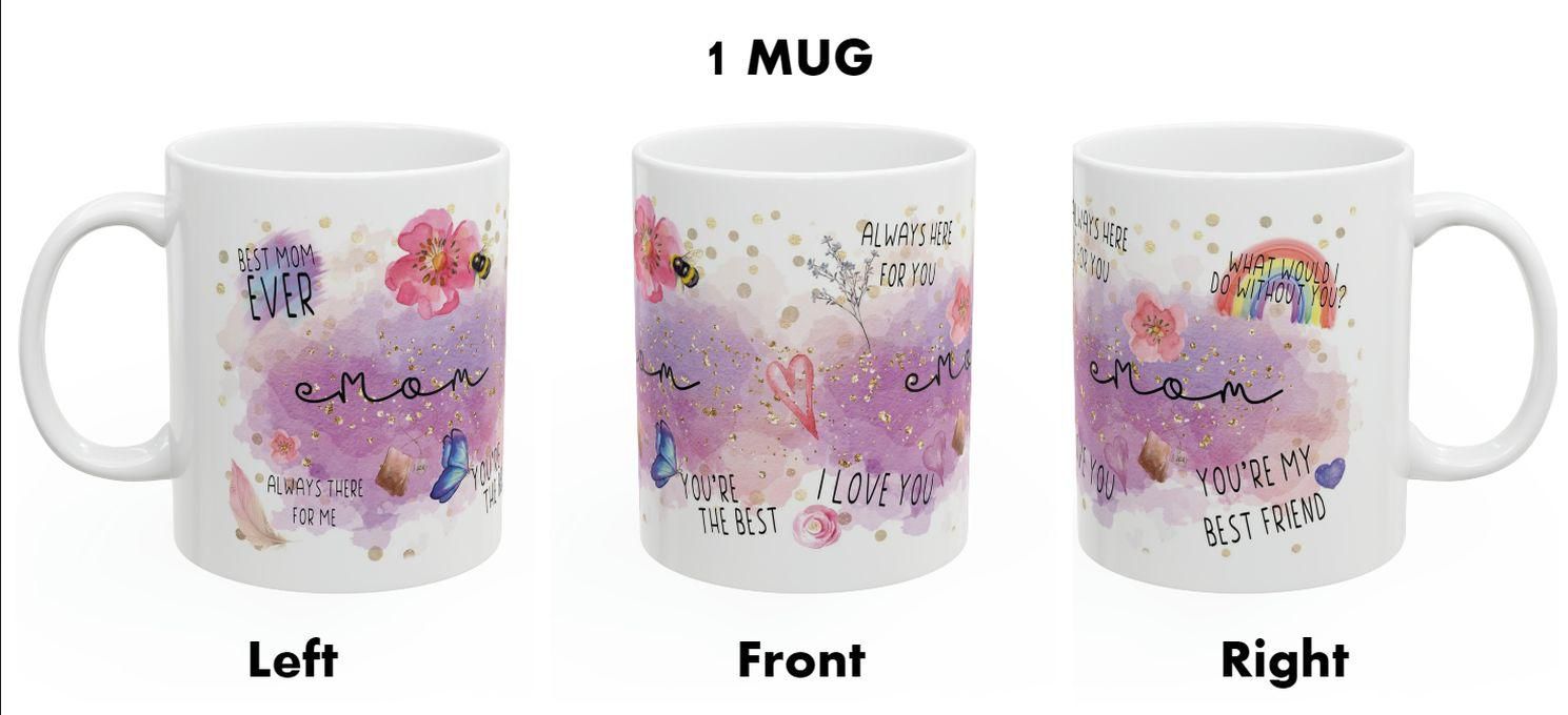 MOM Watercolour Mug, Mothers Day Printed Mug