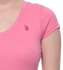 U.S. Polo Assn. 2121200H1CK-AZPK V Neck T-Shirt for Women - XL, Pink