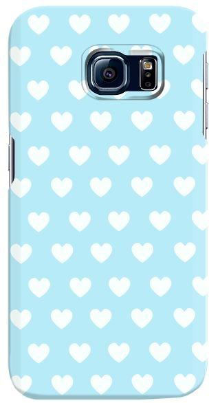 Stylizedd  Samsung Galaxy S6 Edge Premium Slim Snap case cover Gloss Finish - Baby Blue Hearts  S6E-S-195