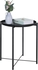 Zoes Homeware Side Table Round Metal Outdoor Side Table Small Sofa End Table Indoor Accent Table Round Metal Coffee Table Waterproof Removable Tray Table For Living Room Bedroom Balcony Office Black