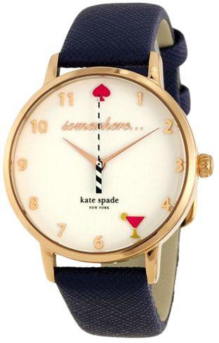 Kate Spade Metro 5 O'clock Women's Off White Dial Leather Band Watch - KSW1040