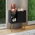 خزانة جانبية بتصميم رترو لركن القهوة بباب واحد من لينوس، لون اسود، خشب مُصنع، من كواليتي موفيز