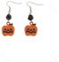 Halloween Ghost Pumpkin Drop Earrings