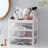 Beauenty Makeup Organizer With 3 Drawers,Bathroom Vanity Countertop Storage For Cosmetics,Brushes, Lotion,Nail Lipstick,Jewelry,makeup Organizers And Storage For Women And Girls(White)