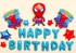 Spider man Alphabet Letter Happy birthday balloons