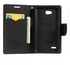 Black for LG L80 Dual SIM D380 Mercury Fancy Diary Leather Wallet Case w/ Stand