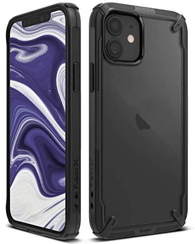 Ringke Fusion-X Compatible with iPhone 12 Mini Case Cover, Clear Back Shockproof Heavy Duty Advanced TPU Bumper Phone Case for 5.4-inch (2020) - Black