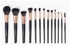 13-Piece Makeup Brushes With Holder Black/Rose Gold/Brown