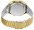 Casio Unisex Illuminated Digital Dial Gold Tone Stainless Steel Band Watch