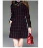 Black Crochet Lace Checkered/Plaid Long Sleeve Mini Dress Small
