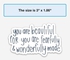 Bible Quote Motivational Stickers- You Are Beautiful