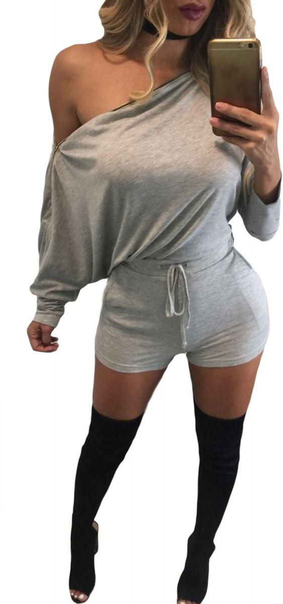 Grey Special Occasion Romper For Women