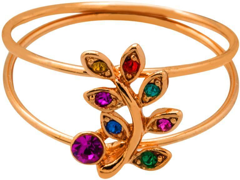 18K Rose Gold Plated Ring - Multi Color Stones [RI0084-17]