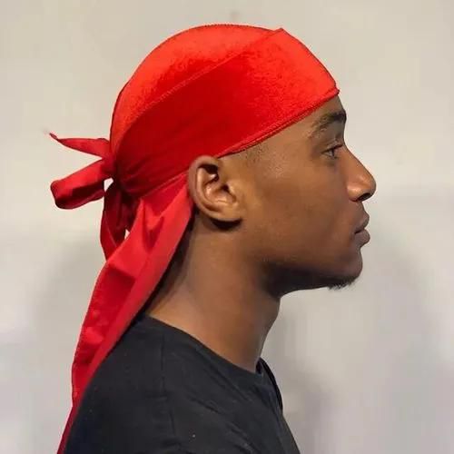 Red Durag Do Rag Cap Hair Waves Sleeping Nylon Headwrap Ties