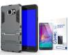 Ozone Snap-on PC TPU Hybrid Kickstand Case for Samsung Galaxy Note 5 Grey