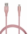 Puro Fabric - Lightning to USB Cable with Clip - 1m - Rose Gold
