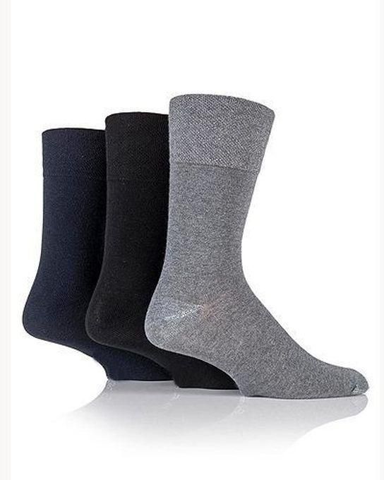 Fashion Men's Navy Blue/Black/Ash Socks-3 Pairs