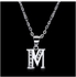 Fashion 925 Sterling Silver Rhinestone Letter Charm Pendant Jewelry A To Z