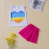 D-baby 2Pcs Kids Baby Girls Boys Rainbow of Love Print Sleeveless Top+ Shorts Outfits Clothes Set