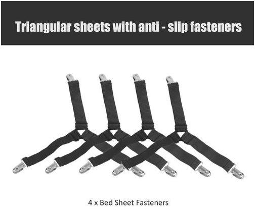 Kokobuy 4pcs/set Multifunctional Triangle Shape Bed Sheet Fasteners Grippers Clip