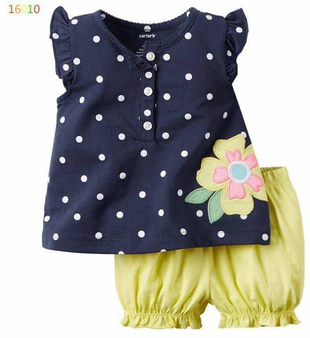 Koolkidzstore Girls Polka Dots Floral Design with Short Pants 1-2Y (Blue)