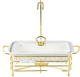 Chefline Rectangle Casserole with Warmer Rack, 15 inches, 2072